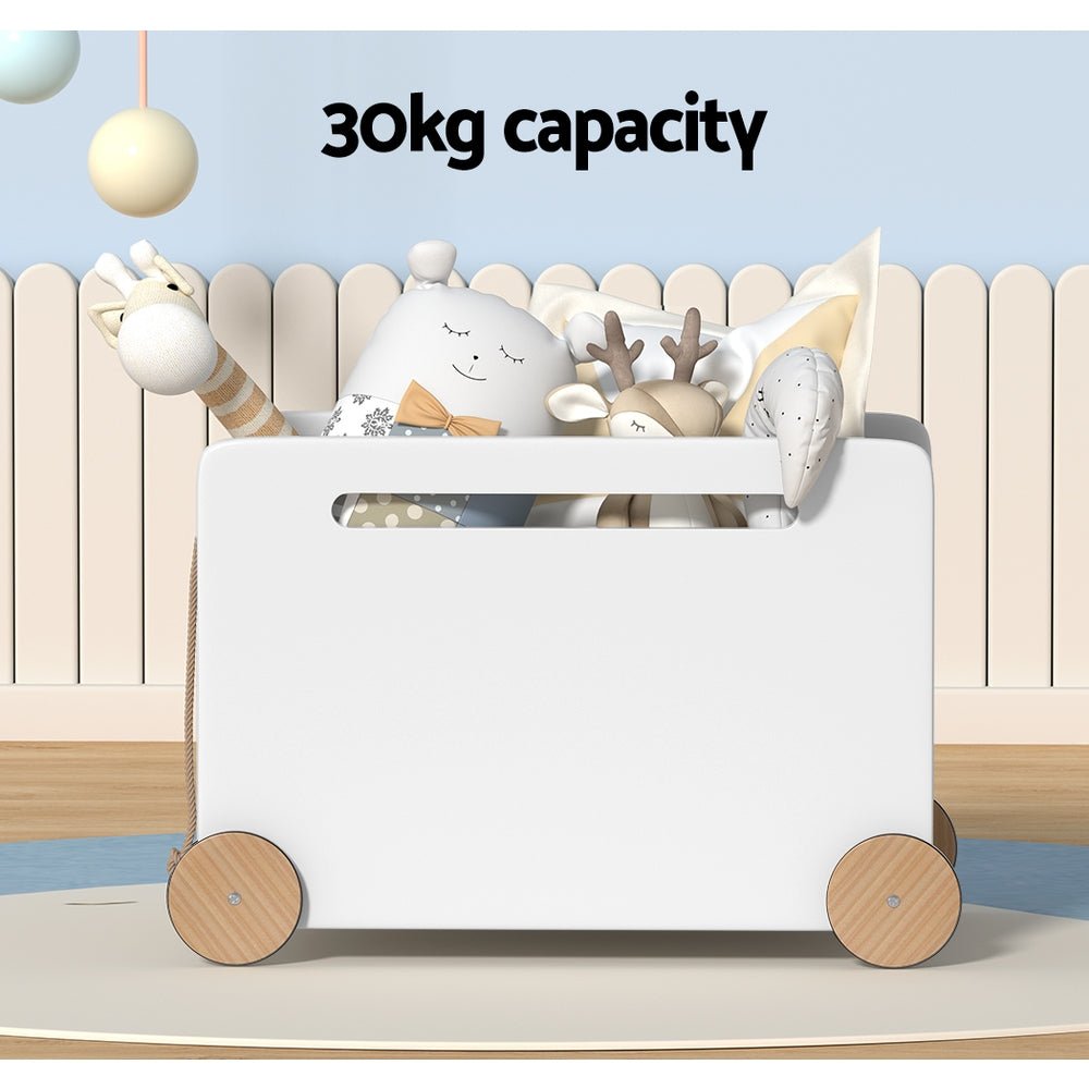 Keezi Kids Toy Box with Wheels for Organizing Clothes and Toys Storage Solution