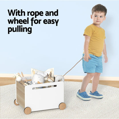 Keezi kids toy box with wheels - fun and practical storage solution for childrens toys.