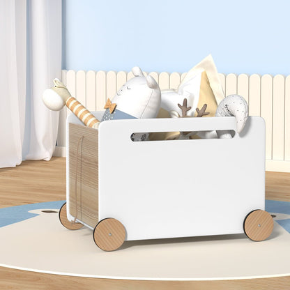 Keezi Kids Toy Box Container with Wheels, ideal for storage and organization in kids rooms.
