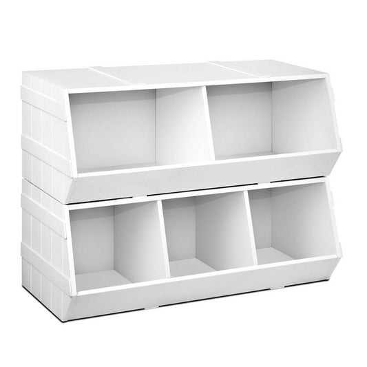 Keezi Kids Toy Storage Box White - Spacious, fun storage solution for childrens toys.