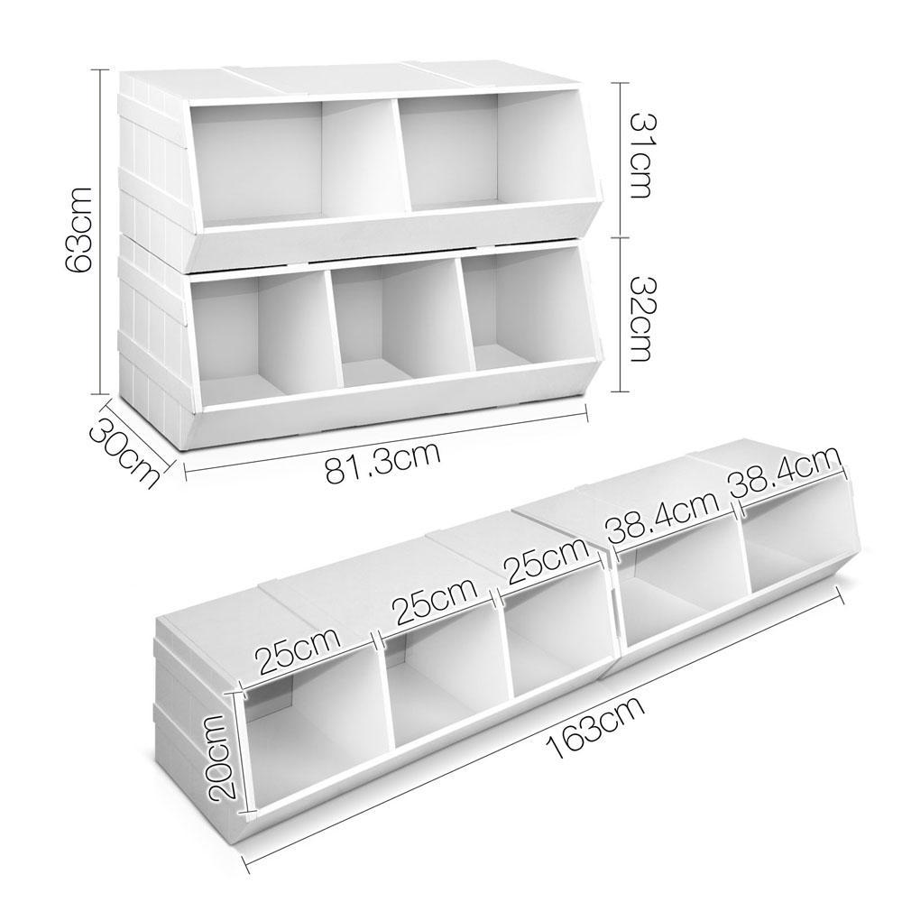 Keezi Kids Toy Box Storage Organiser Bookcase Measurements