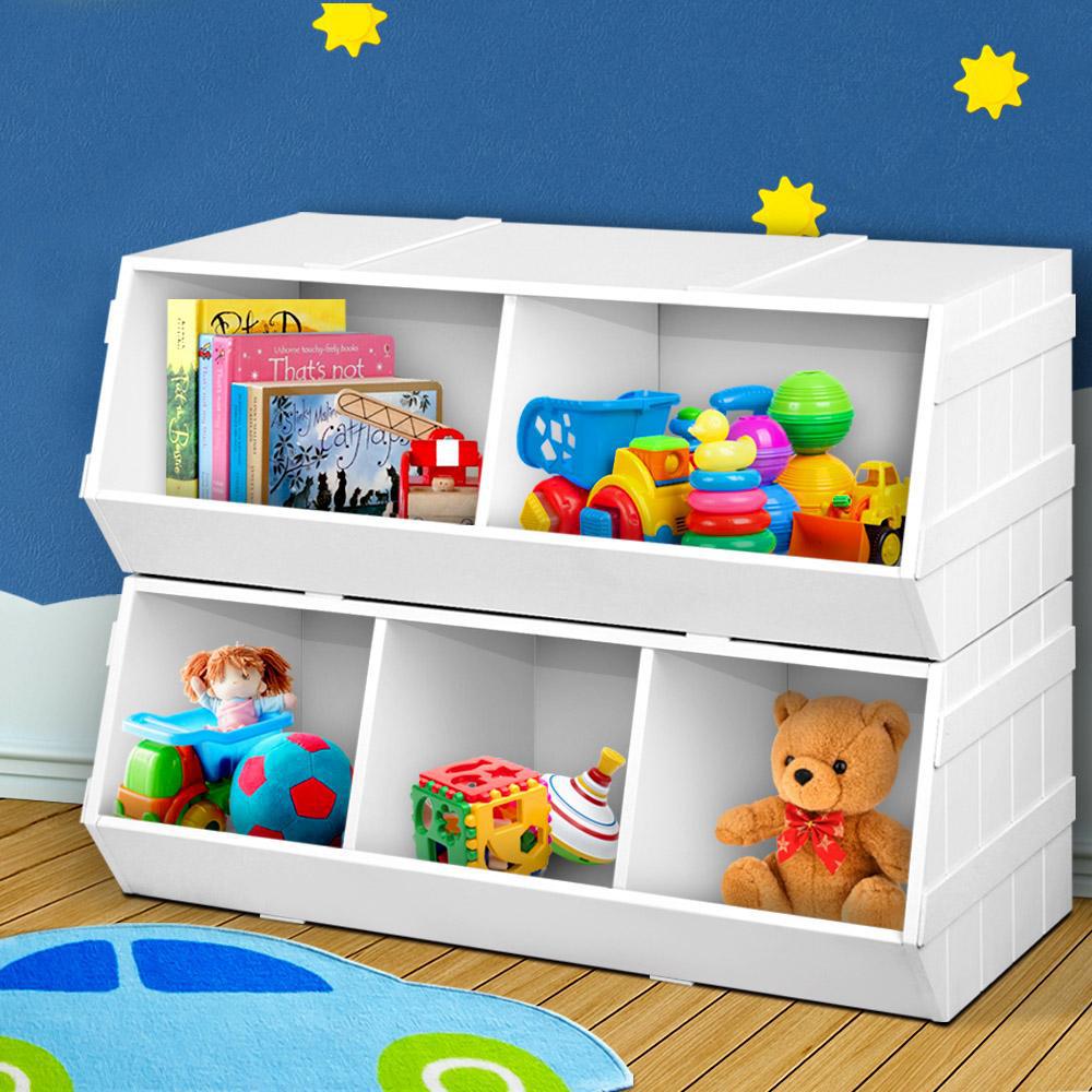 Keezi white toy storage box for kids room organization and easy access to toys.