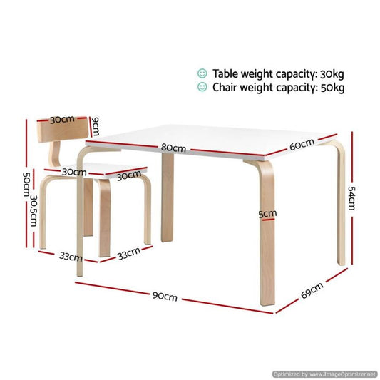 Keezi Kids Wooden Tables and Chairs Set | Durable, child-sized furniture for creative play and learning.