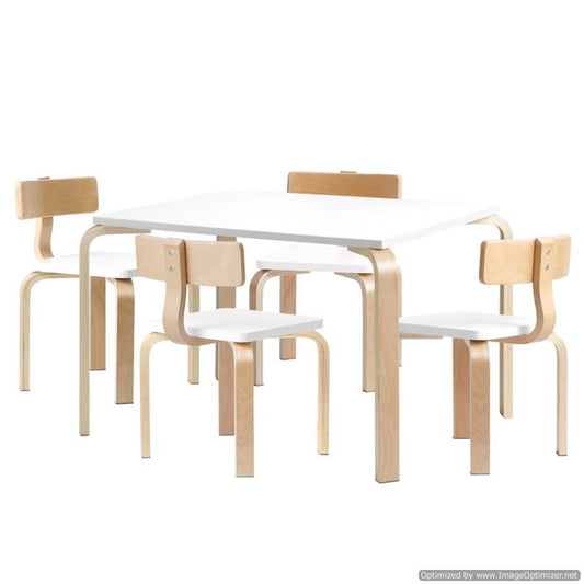 Keezi Kids Wooden Tables and Chairs Set | Durable and playful furniture for young learners.