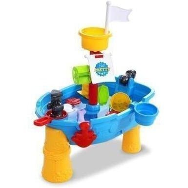 Keezi Pirate Ship Sand and Water Table - Interactive outdoor play set for kids.