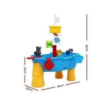 Keezi Pirate Ship Sand and Water Table | Dual play areas for imaginative outdoor fun.