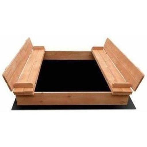 Keezi toy sandpit with cover and seat wood-designed for kids outdoor play and storage.