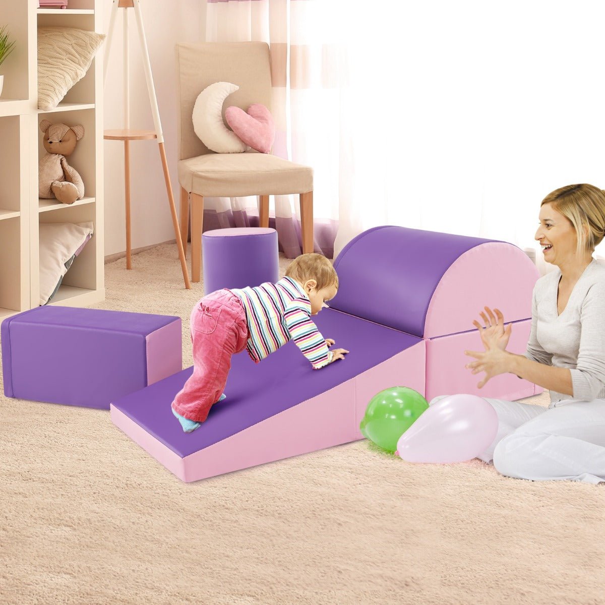Adventure Awaits with Our Pink Purple Foam Shapes Playset