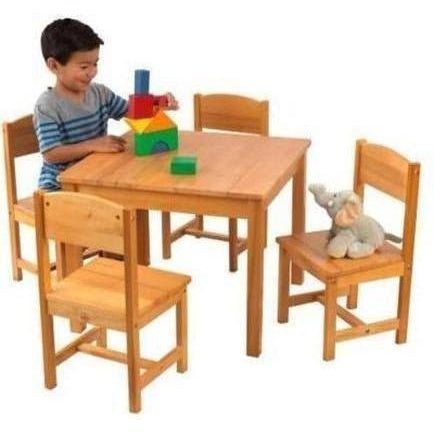 Buy Kids Furniture KidKraft Farmhouse Table & 4 Chairs Natural