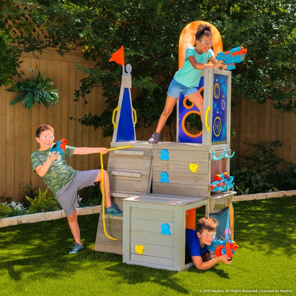 Inside Look at KidKraft Nerf Scout Defense Post Outdoor Playhouse