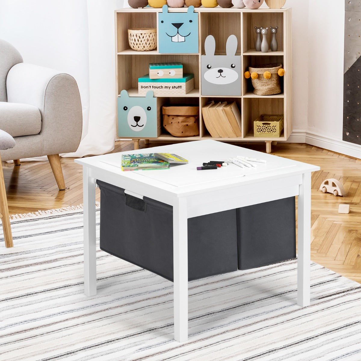 White Kids Activity Table: Where Playfulness Meets Neatness