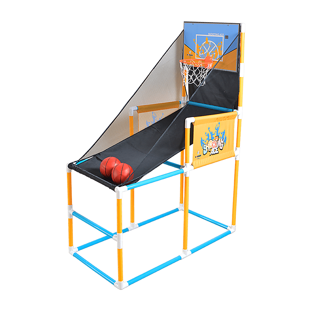 Kids arcade basketball hoop game for indoor play, promoting active fun at home.