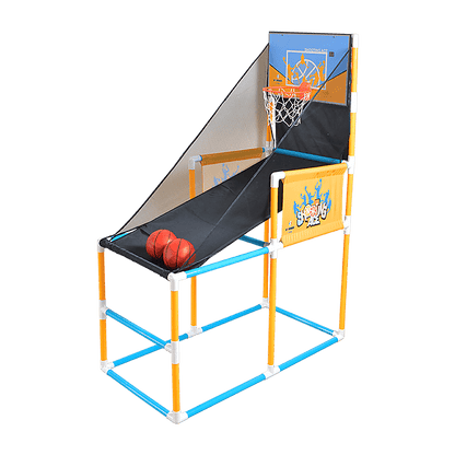 Kids arcade basketball hoop game for indoor play, promoting active fun at home.