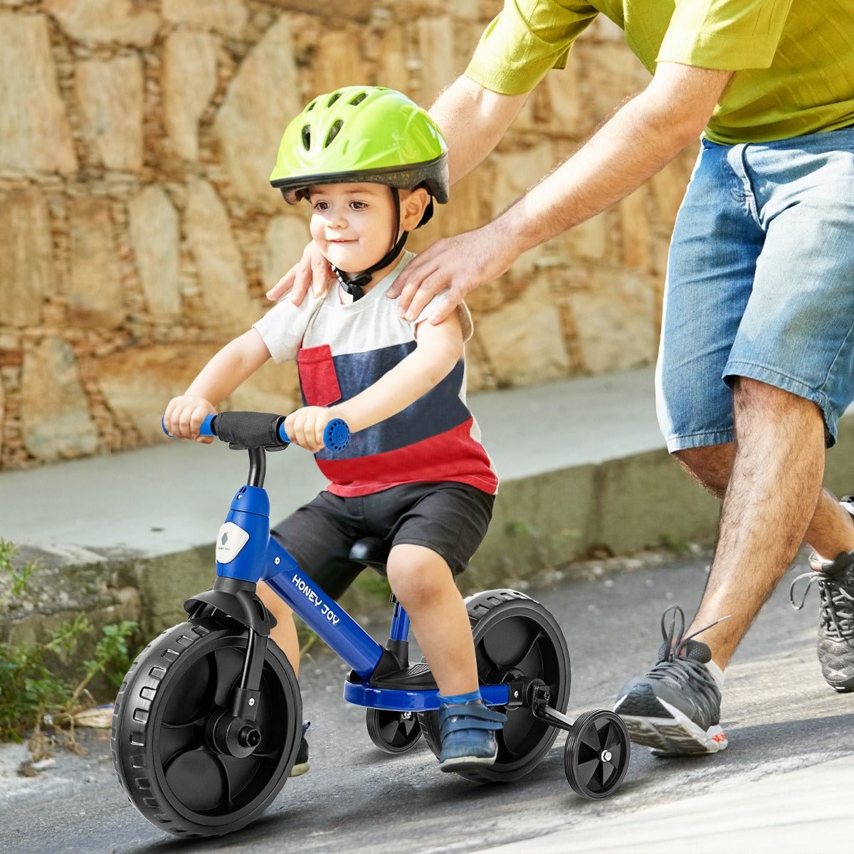 Growing Rider: 4-in-1 Kids Training Bike with Training Wheels Blue