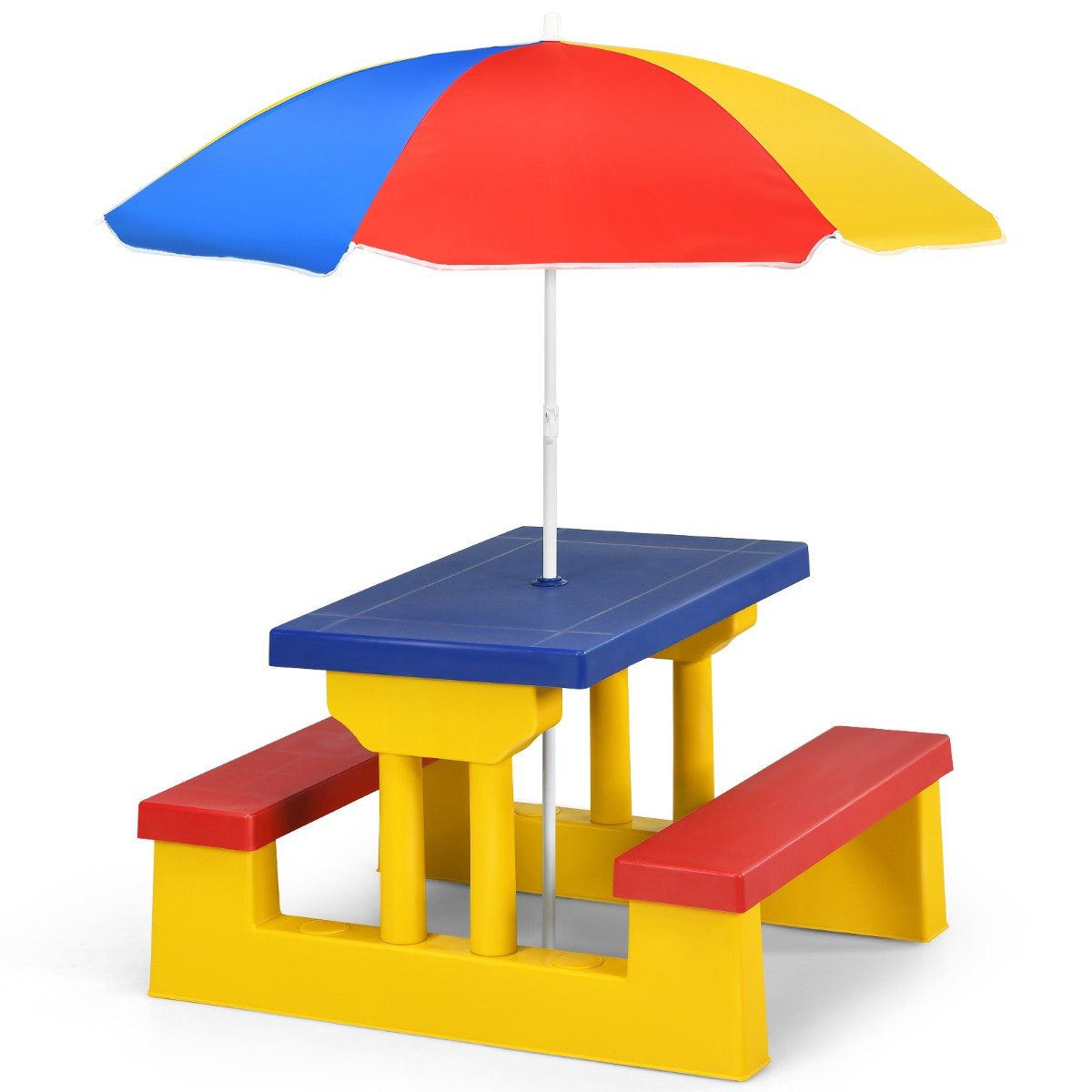 Vibrant Kids Picnic Table: Discover Joy under Removable Umbrella