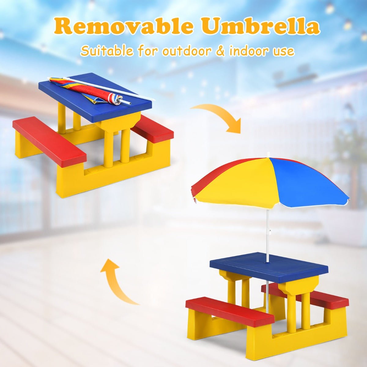Children's colourful Picnic Time: Removable Umbrella for Sunlit Fun