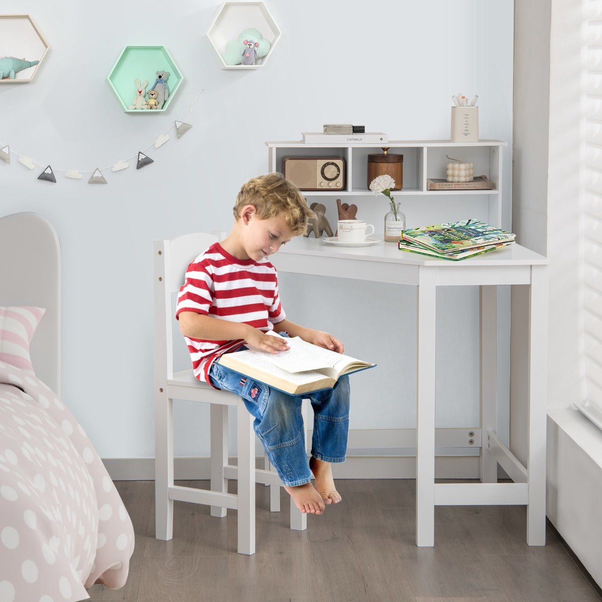 Children's Corner Desk & Chair Set: Nurturing Young Minds Aged 3+ Years
