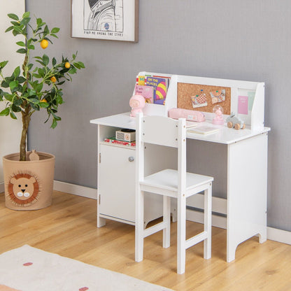 Children's Desk & Chair Set: Hutch & Bulletin Board for Study Corner