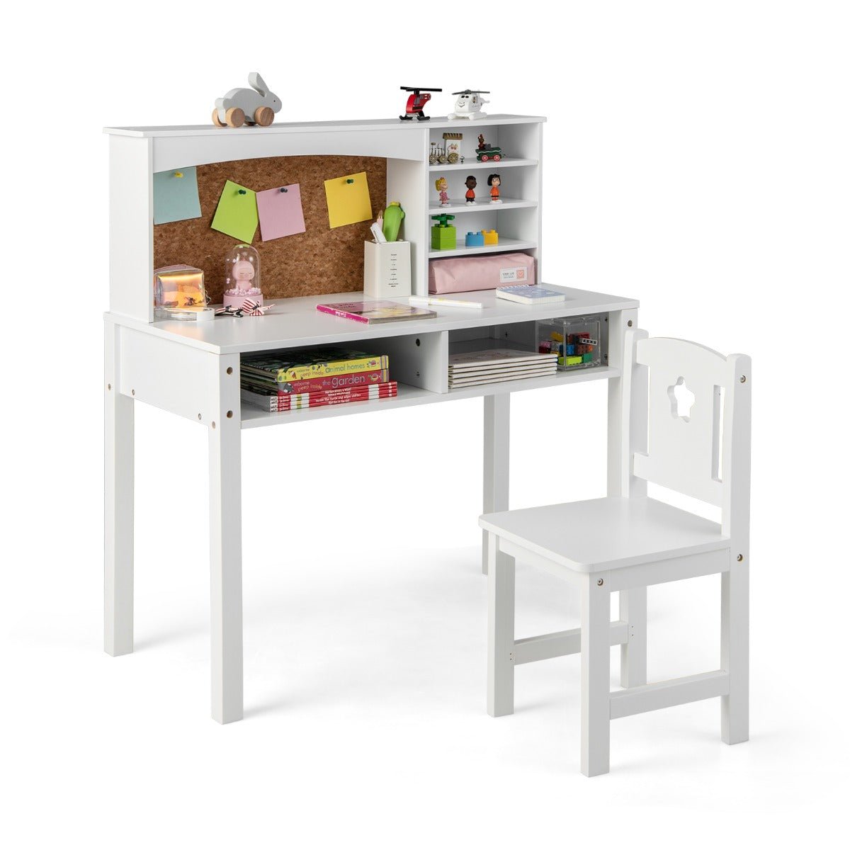 Shop Kids Desk and Chair Set with Solid Wood Legs for 3+ Kids