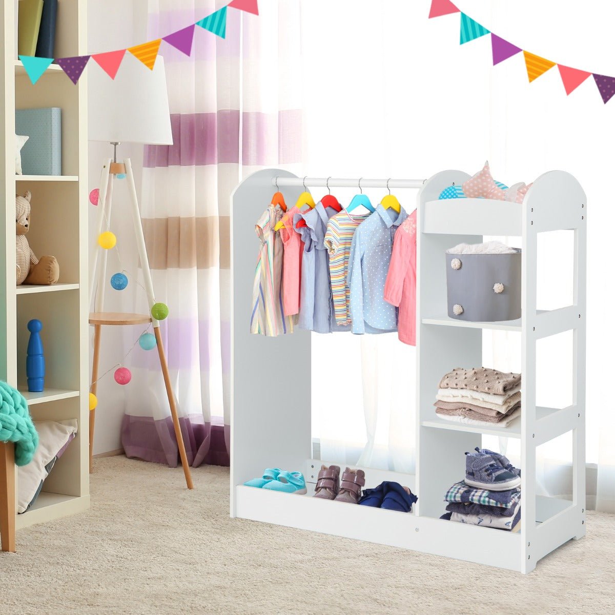 Enhance Playtime with the White Kids Dress Up Storage Cupboard