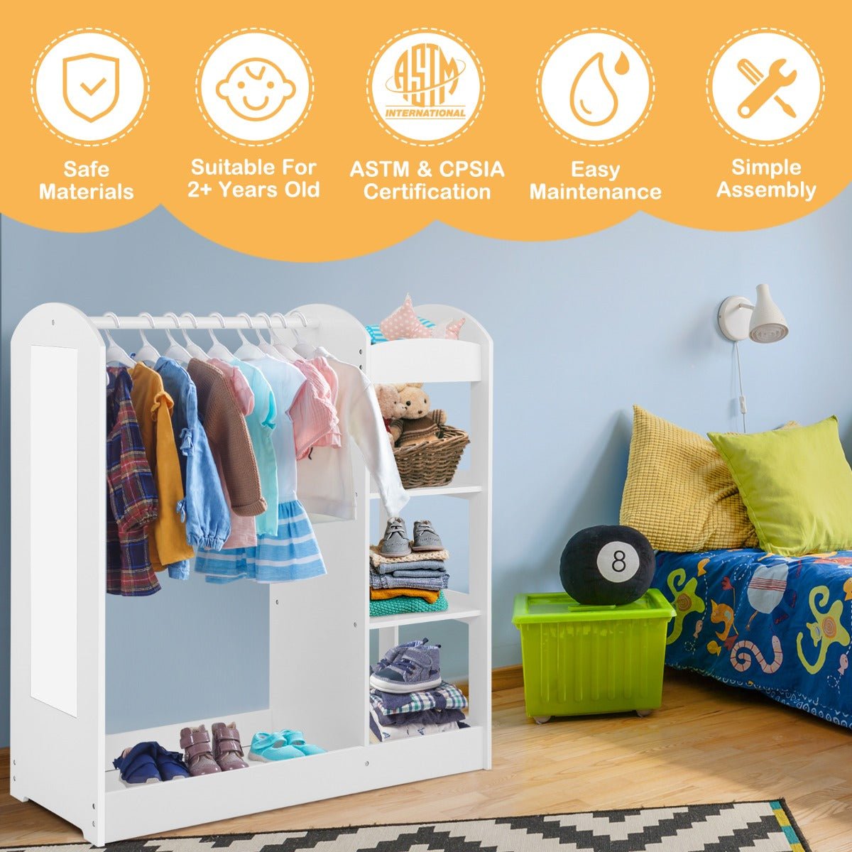 White Kids Dress Up Storage Cupboard: Your Child's Perfect Playroom Companion at Kids Mega Mart
