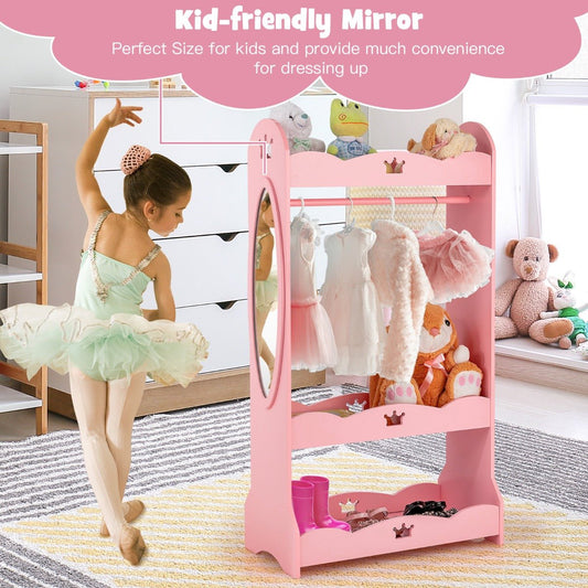 Cute Crown Dress-Up Storage Wardrobe - Kids Room Organization Made Fun