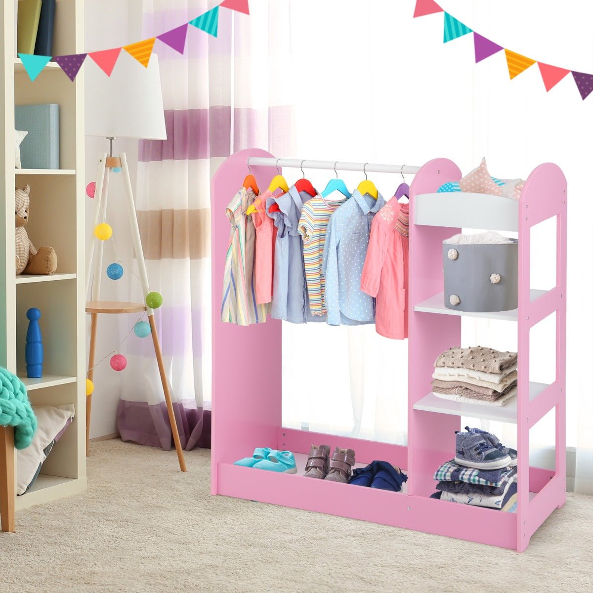 Enhance Playtime with Pink Kids Dress Up Storage - Shop Now!