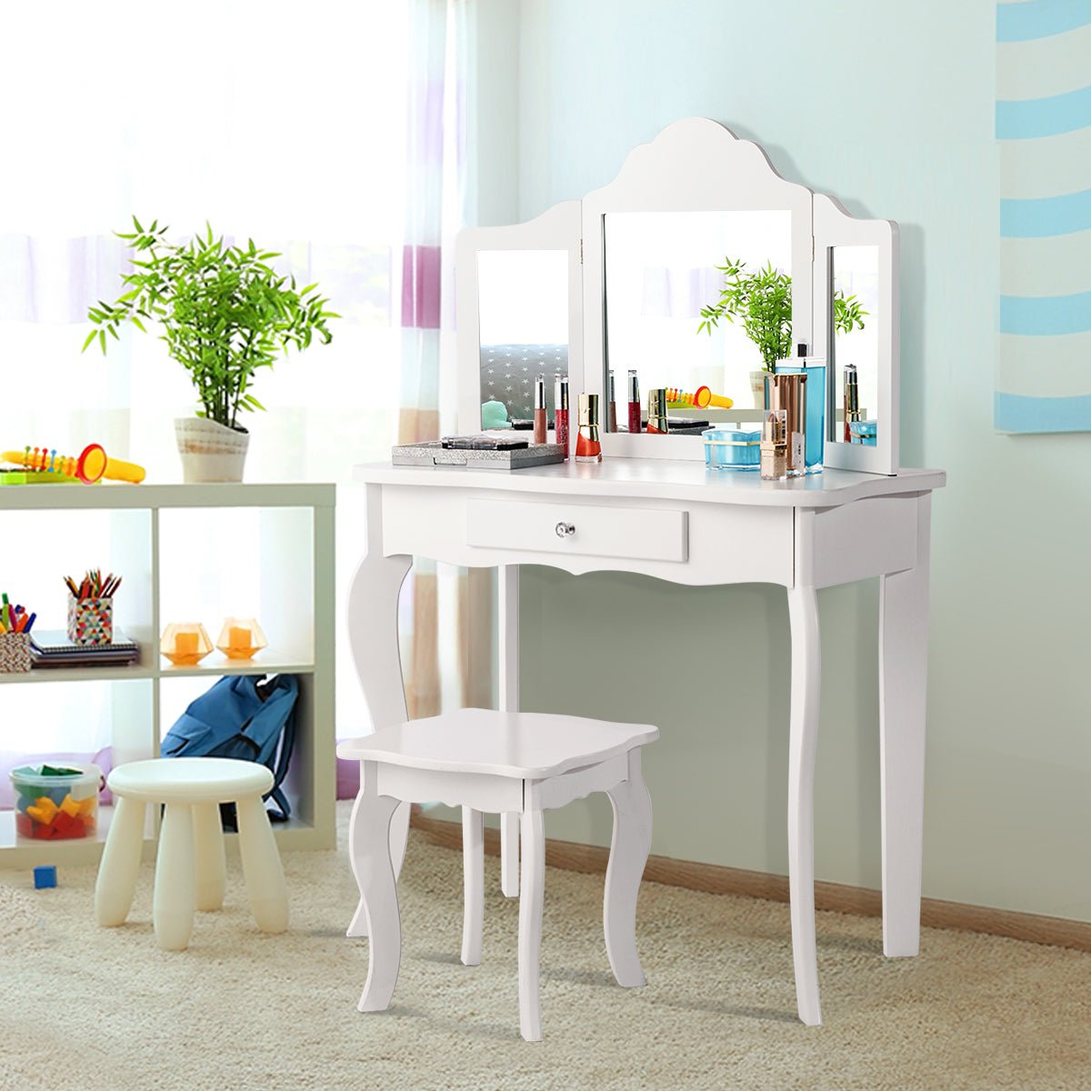 Buy the Ultimate White Kids Dressing Table Set for Imaginative Play
