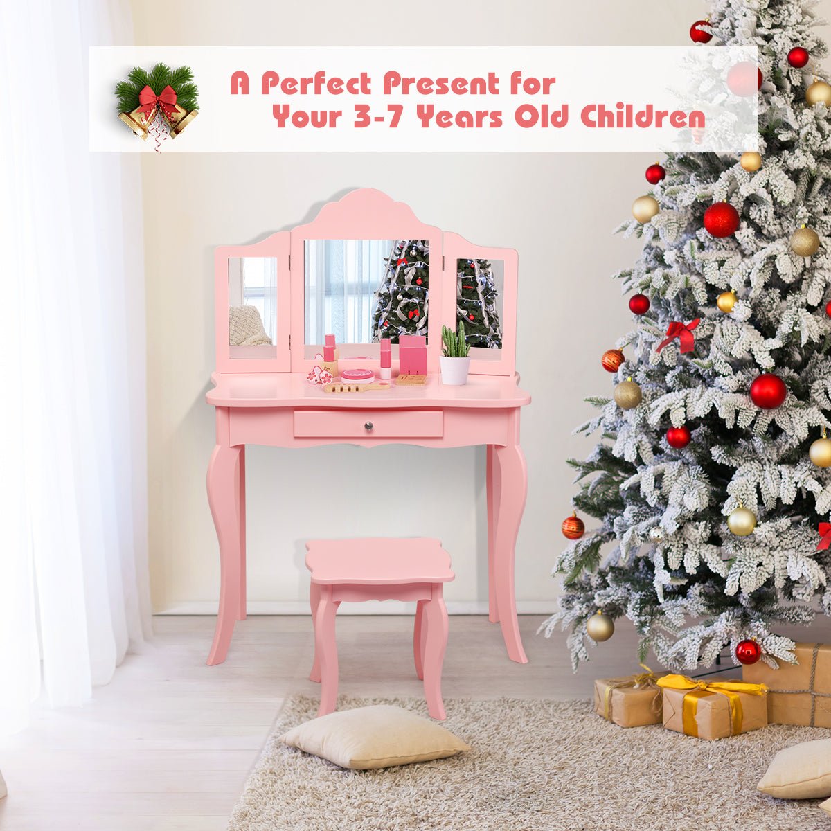 Children's Vanity Table & Mirror - Magical Space for Ages 3-7