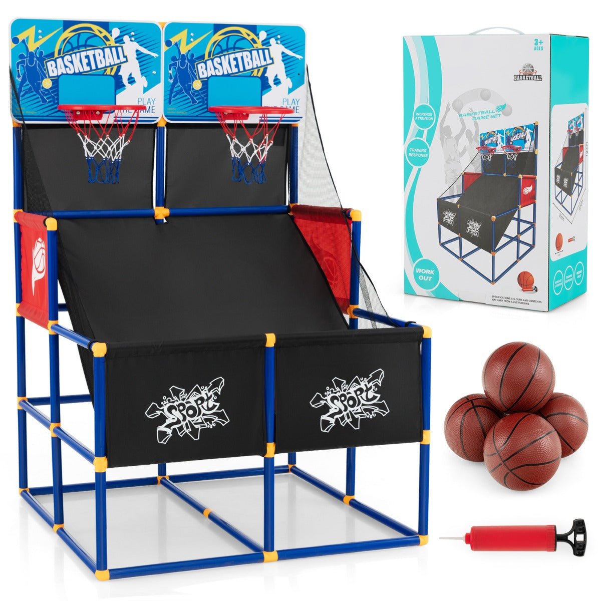 Two Hoops, Endless Thrills: Kids Dual Shot Basketball Hoop Arcade Game