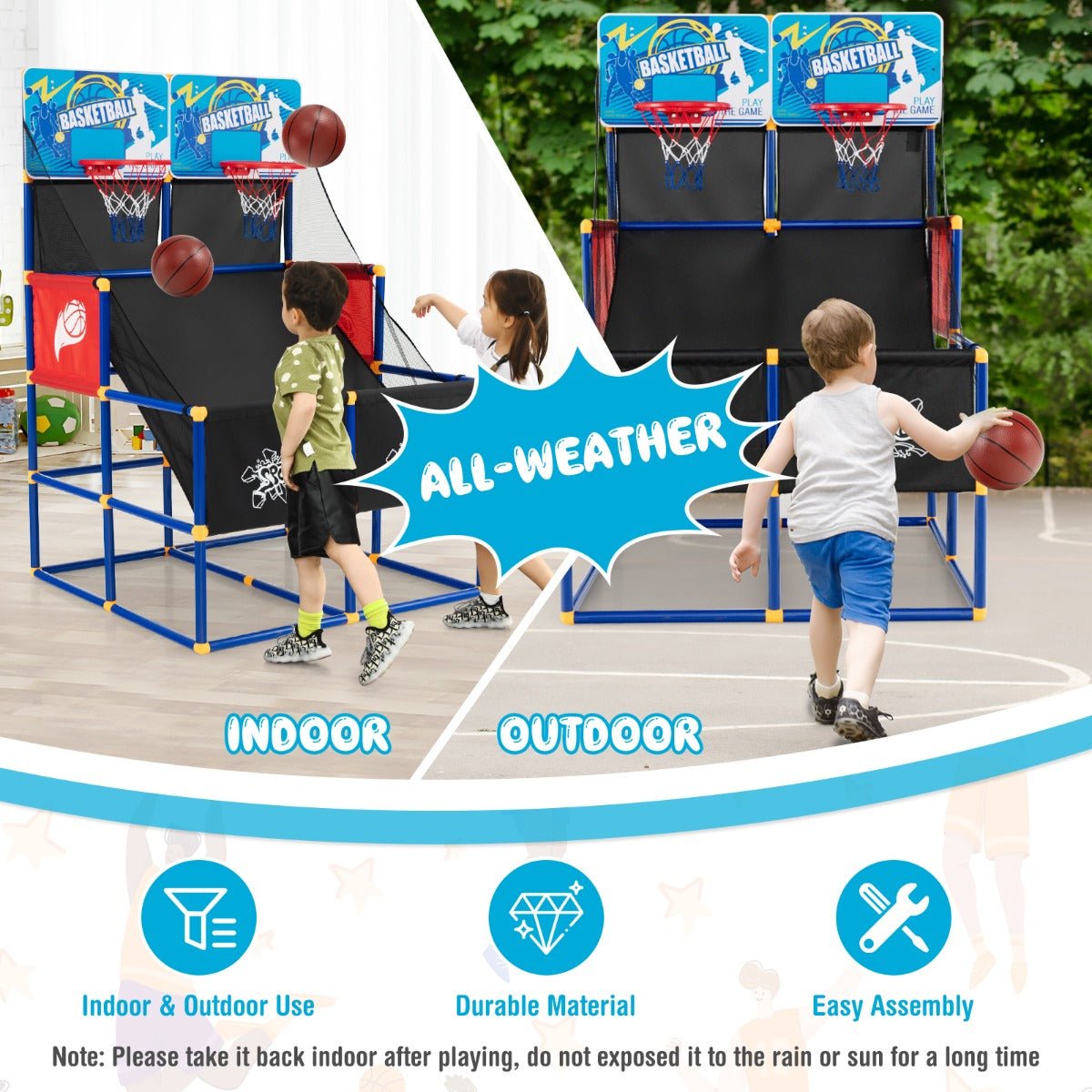 Hoops Galore: Dual Shot Basketball Arcade Game for Kids, 2 Hoops