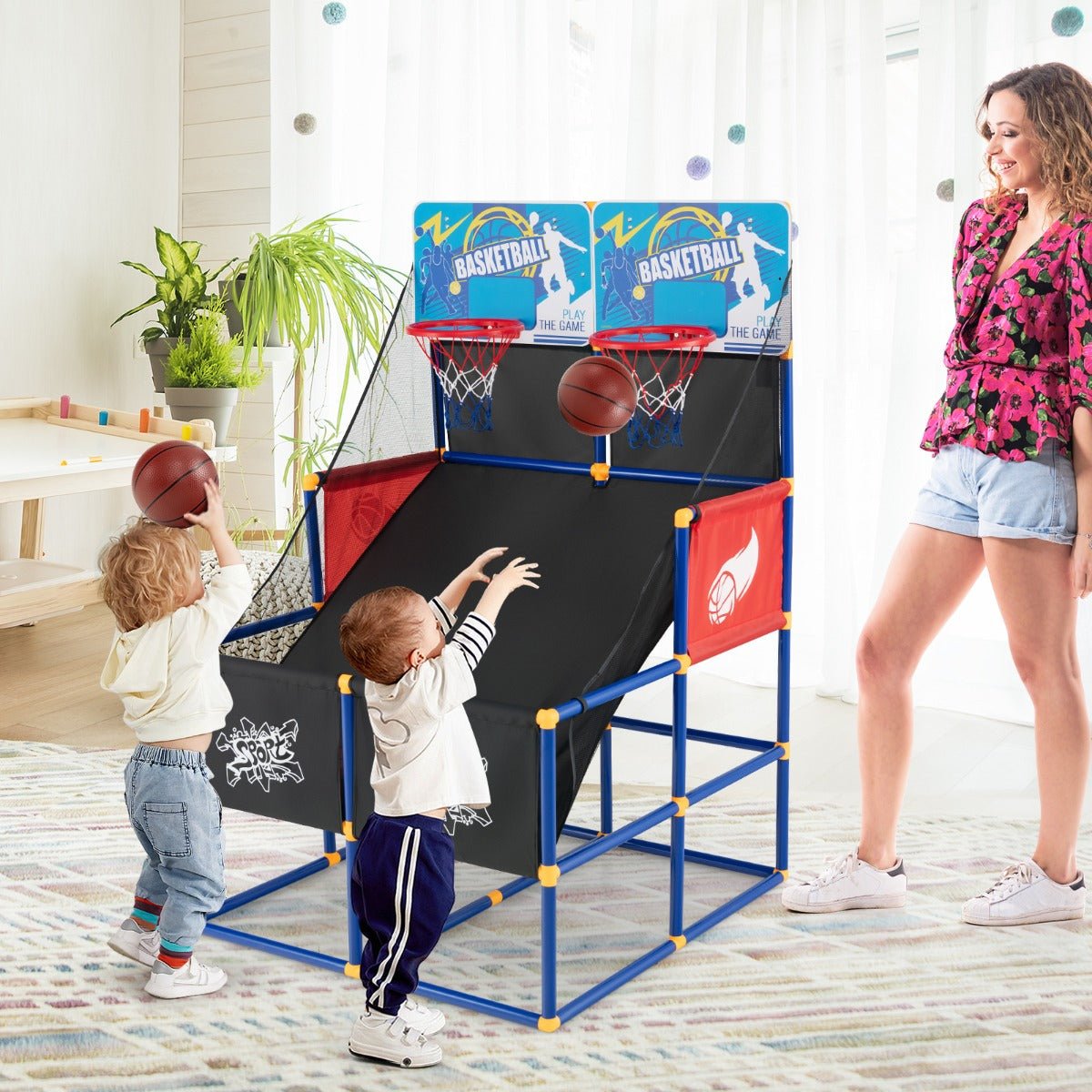 Shoot and Score: Dual Shot Basketball Hoop Arcade Game for Kids