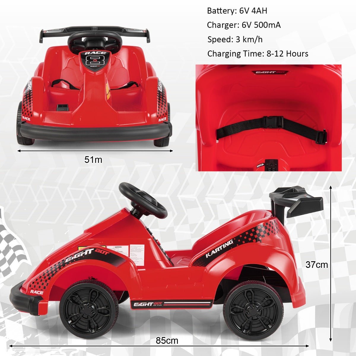 Unleash the Power: Red Kids Electric Go Kart with Remote Control