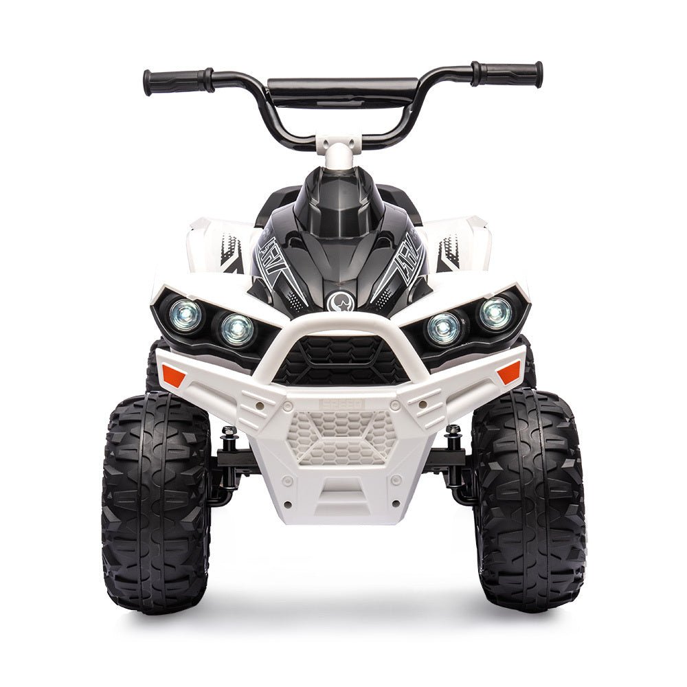 White Kids Electric Ride On ATV Toy Car for outdoor play at home