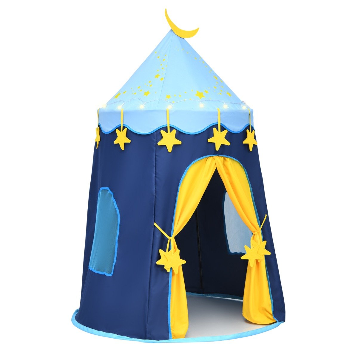 Dreamy Adventures: Foldable Kids Play Tent with Star Lights & Bag