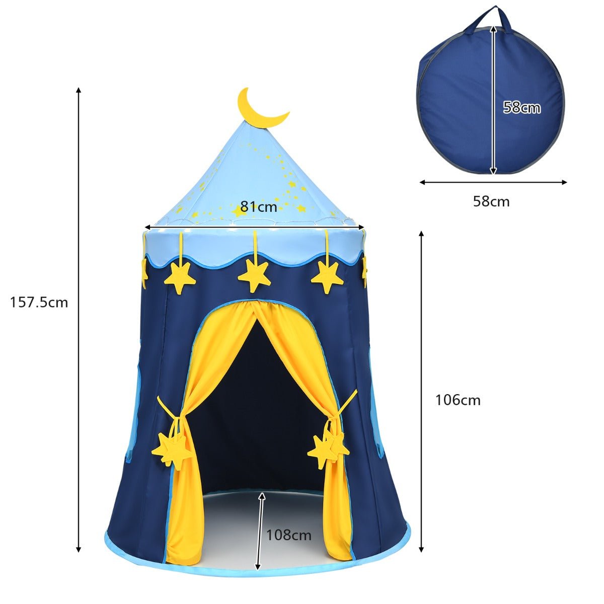 Adventure Awaits: Kids Foldable Play Tent with Star Lights & Bag