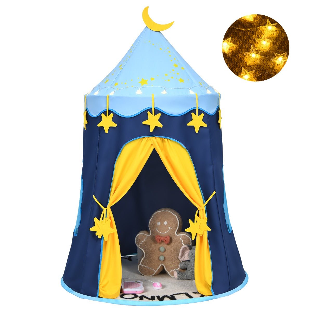 1Portable Wonderland: Kids Play Tent with Star Lights & Carry Bag