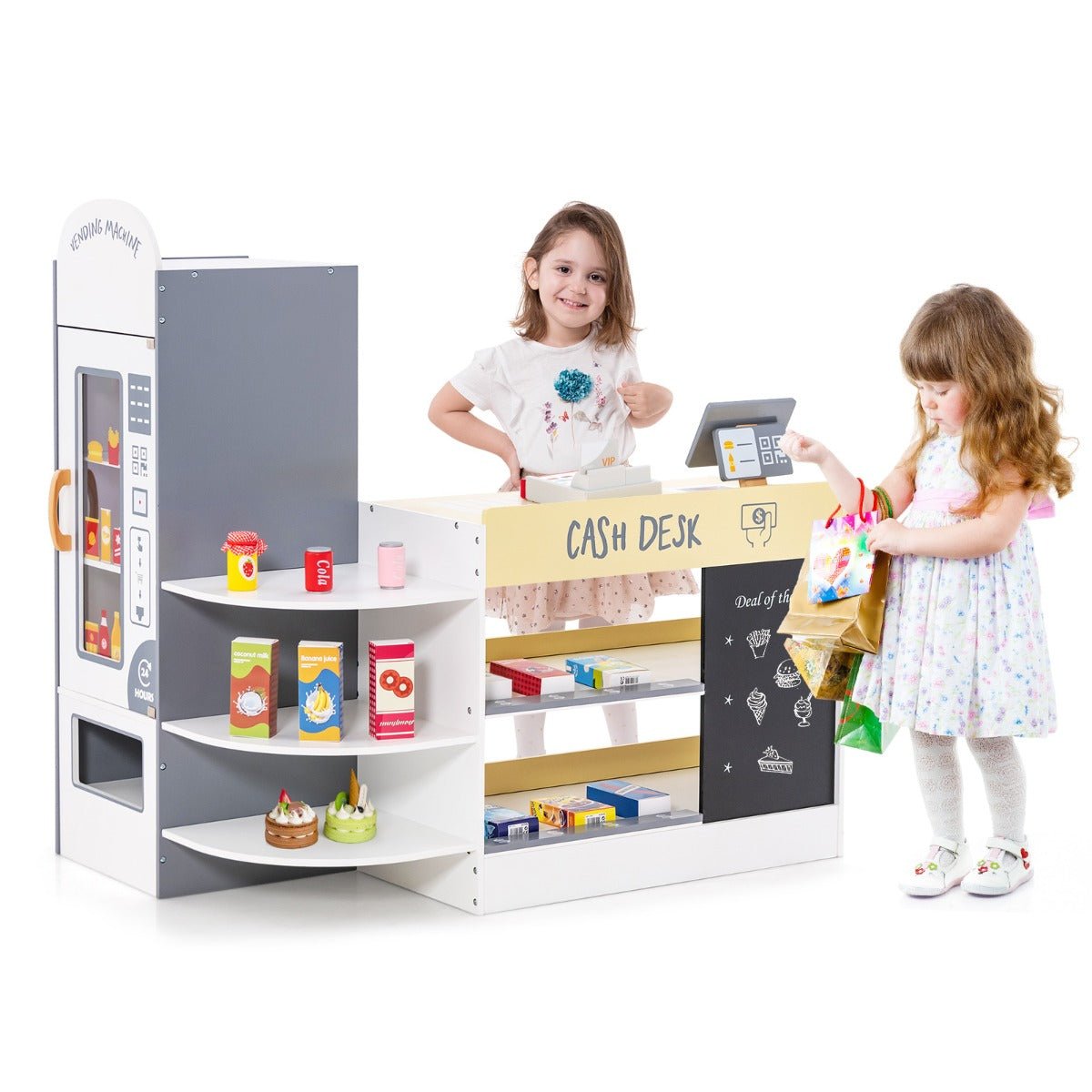 All-in-One White Grocery Store for Imaginative Play
