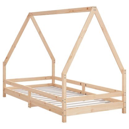 Single size solid pine house bed frame, perfect for creating a cozy kids sleeping sanctuary.