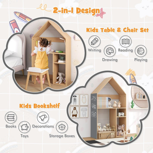 Multi-Functional Kids Desk with Blackboard