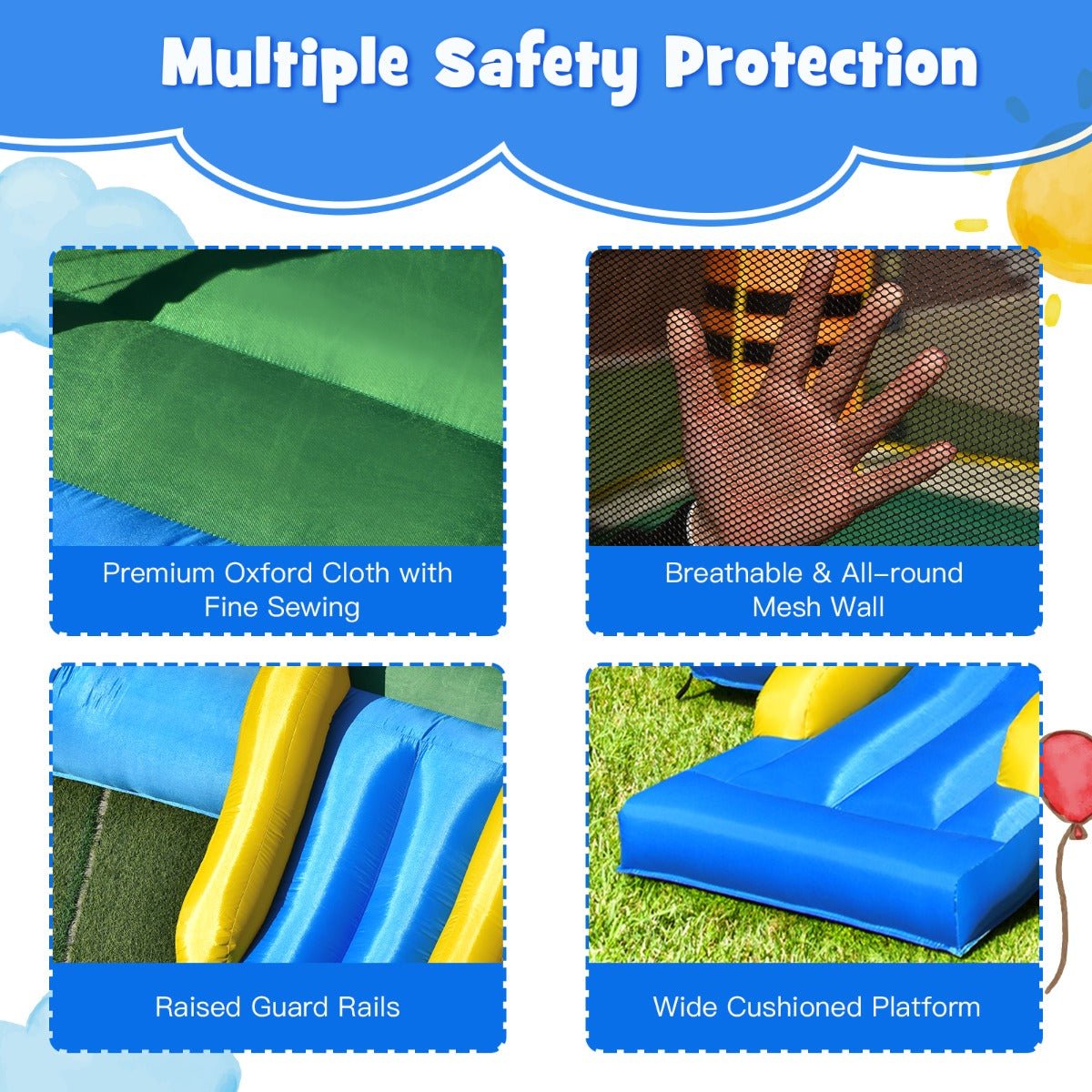 Children's Bounce House - Slide into Fun with Safe Entrance Opening