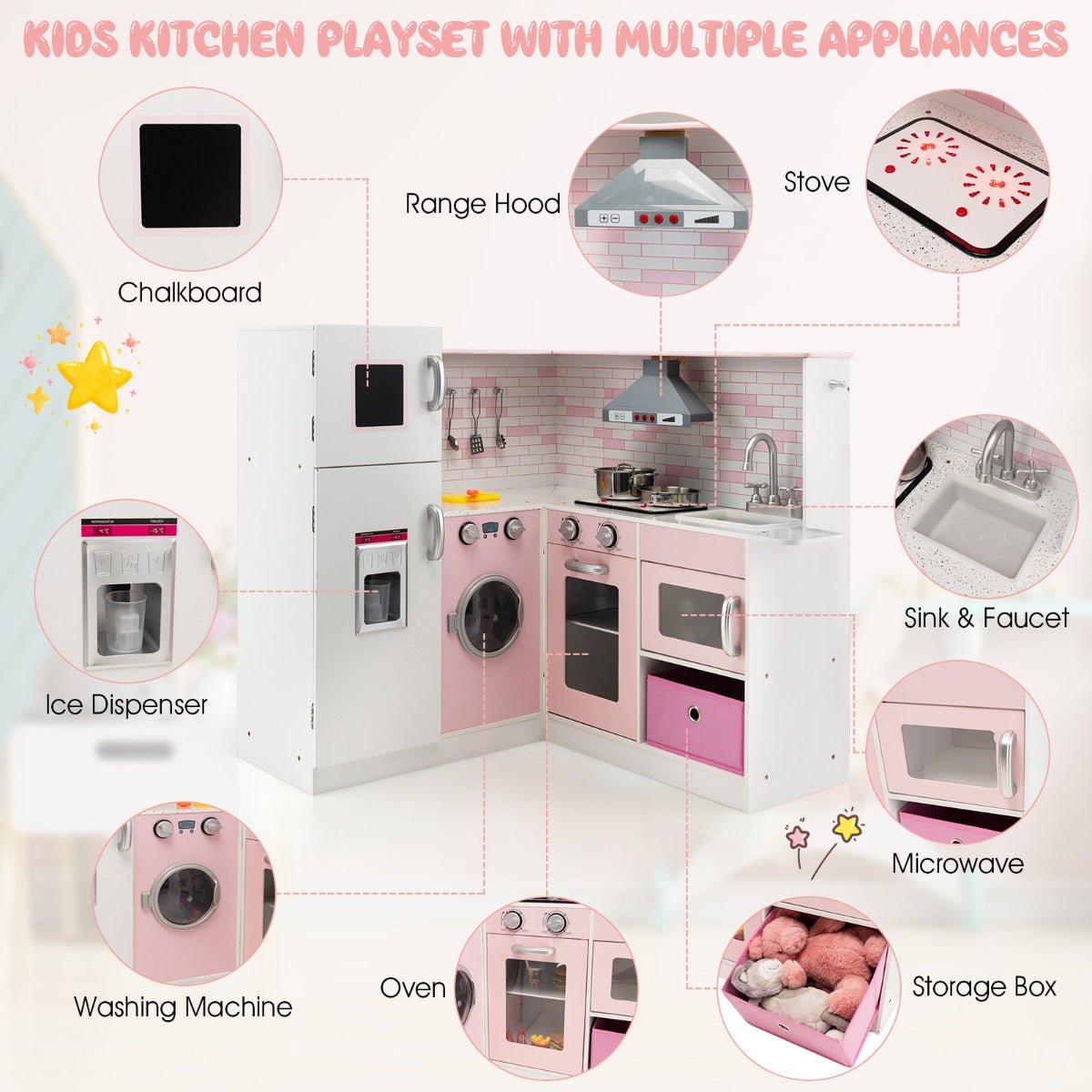 Wholesome Fun: Kids Kitchen Pretend Play Set with Cookware & Apron