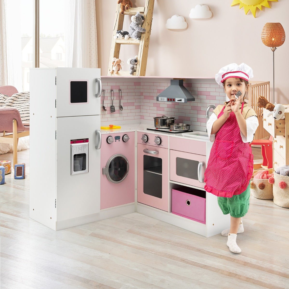 Imaginative Cooking: Kids Kitchen Pretend Play Set with Cookware & Apron