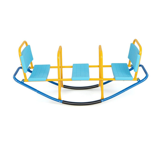 Kids Metal Rocking Seesaw Toy | Blue Three Seater