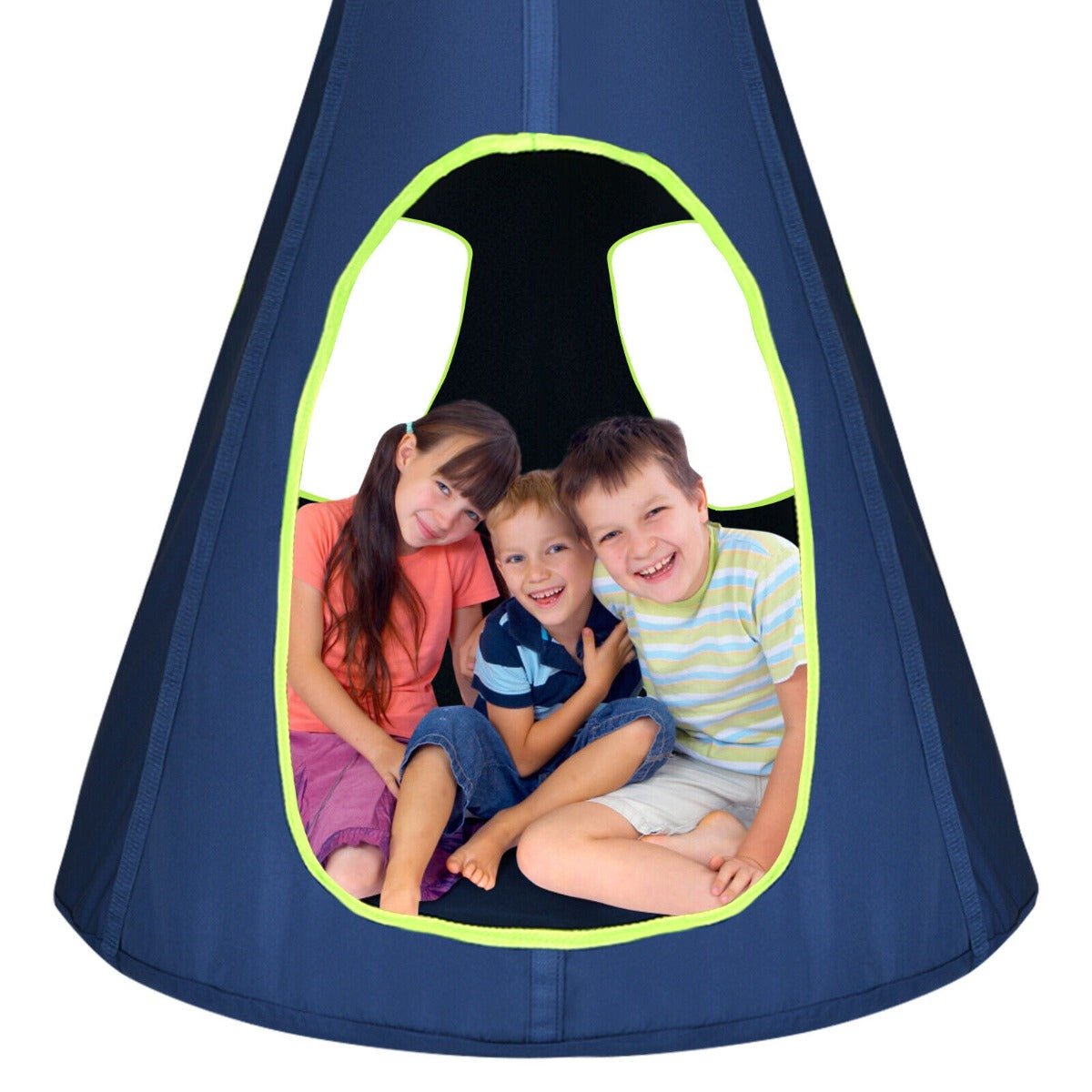 Blissful Bouncing: Kids Nest Swing Tent Blue 80cm for Joyful Play