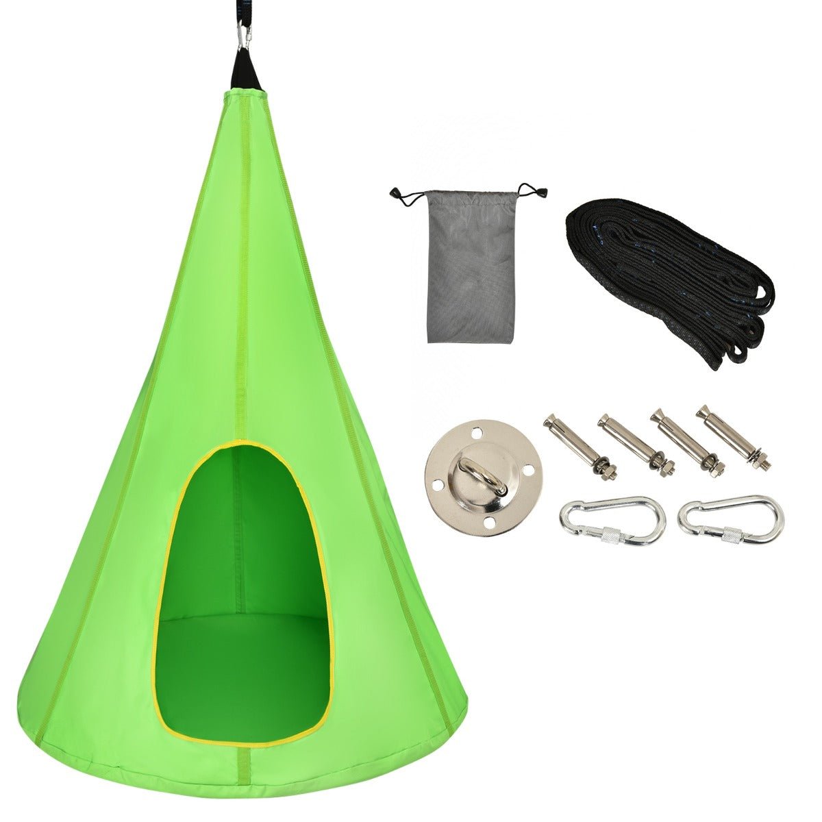 Swing and Immerse: Kids Nest Swing Tent Green 80cm, Experience Green Delight