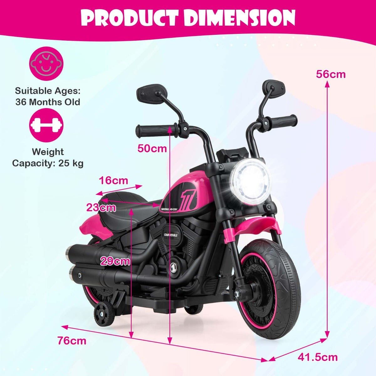 Safety and Style: Pink Motorcycle for Kids