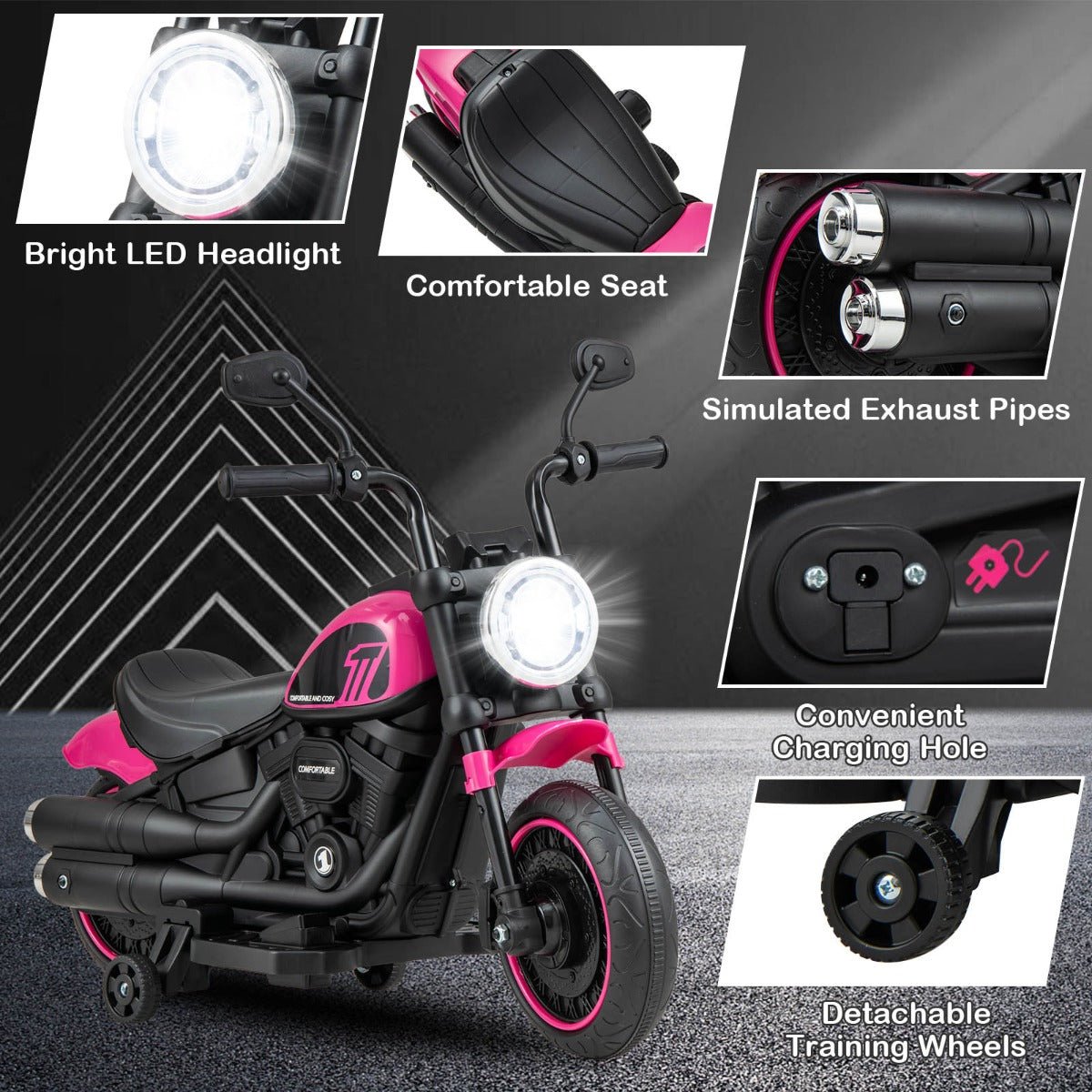 Pink Lightning: Safe & Stylish Kids' Motorbike