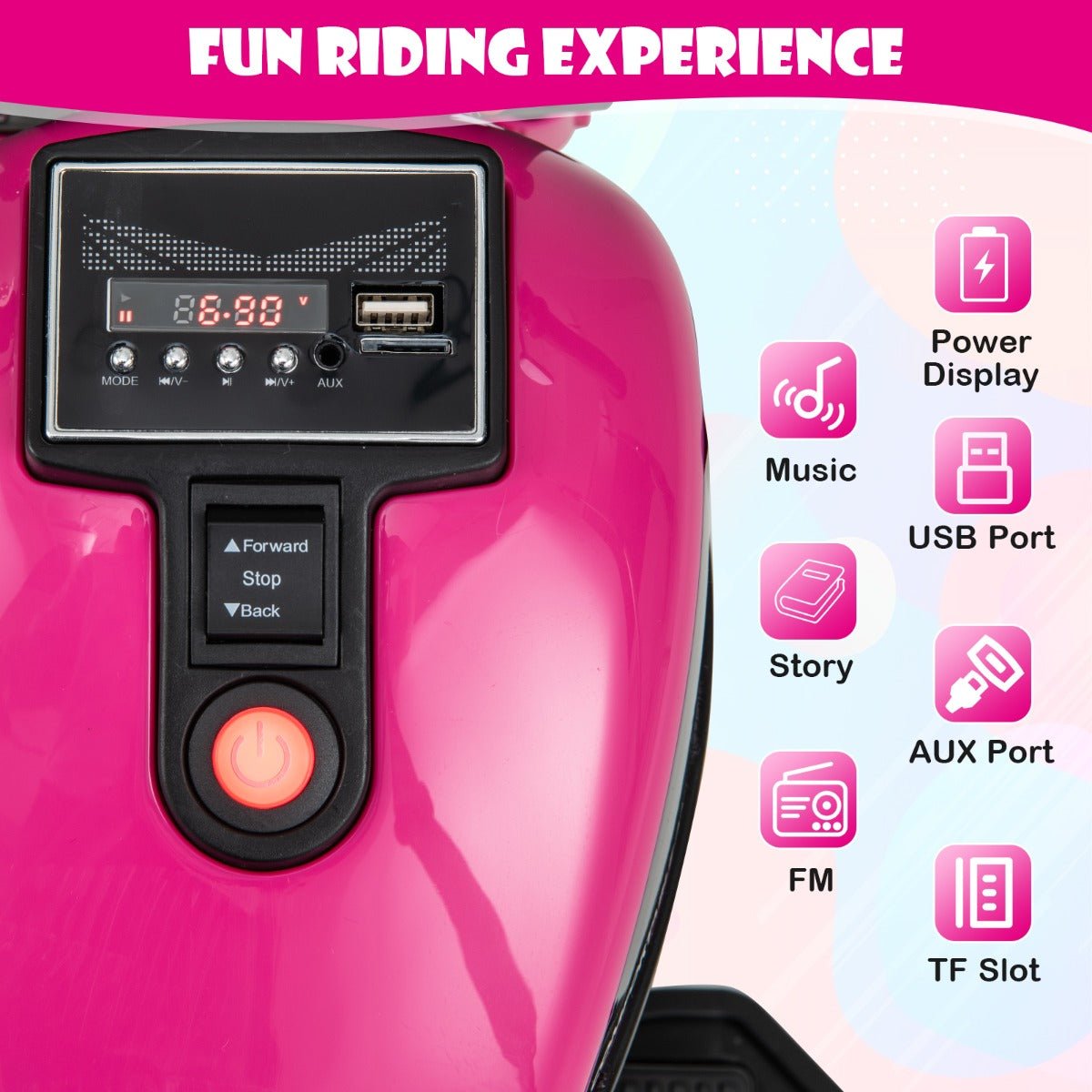 Electric Pink Adventure: Kids Motorcycle