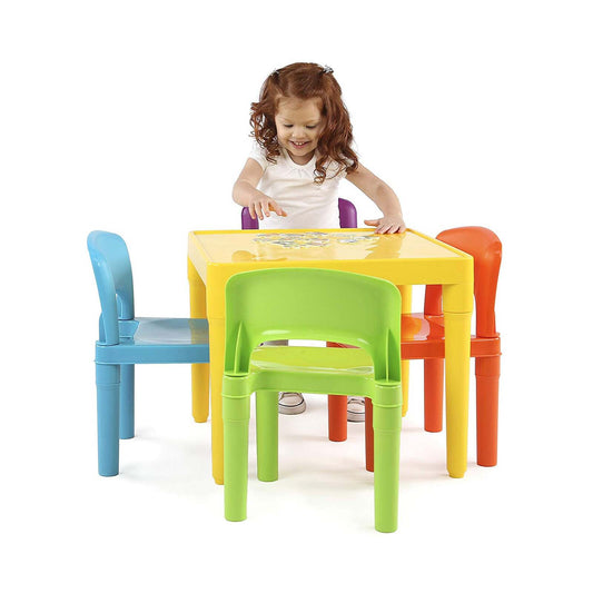 Colorful and durable kids table and chairs set for playtime and learning.